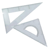 Maxbell 2 Pack 45/60 Degree Geometry Triangle Ruler Drawing Drafting Set