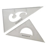 Maxbell 2 Pack 45/60/90 Degree Geometry Triangle Ruler Drawing Drafting Set