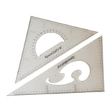 Maxbell 2 Pack 45/60/90 Degree Geometry Triangle Ruler Drawing Drafting Set