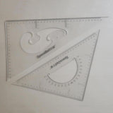 Maxbell 2 Pack 45/60/90 Degree Geometry Triangle Ruler Drawing Drafting Set