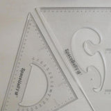 Maxbell 2 Pack 45/60/90 Degree Geometry Triangle Ruler Drawing Drafting Set