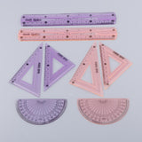 Maxbell 2Set/8x 45/60 Degree Geometry Triangle Ruler Straight Ruler Drawing Drafting