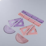 Maxbell 2Set/8x 45/60 Degree Geometry Triangle Ruler Straight Ruler Drawing Drafting