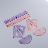 Maxbell 2Set/8x 45/60 Degree Geometry Triangle Ruler Straight Ruler Drawing Drafting