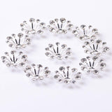 Maxbell 10pcs Crystal Filigree Flower Bead Petal End Cap Finding for Jewelry Making