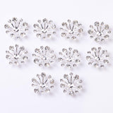 Maxbell 10pcs Crystal Filigree Flower Bead Petal End Cap Finding for Jewelry Making