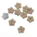 Maxbell 50pcs woolen felt flower embellishments flatback