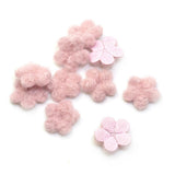 Maxbell 50pcs woolen felt flower embellishments flatback