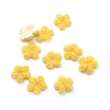 Maxbell 50pcs woolen felt flower embellishments flatback