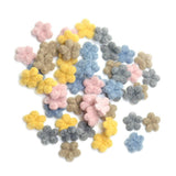 Maxbell 50pcs woolen felt flower embellishments flatback