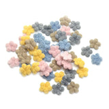 Maxbell 50pcs woolen felt flower embellishments flatback