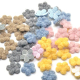 Maxbell 50pcs woolen felt flower embellishments flatback