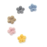 Maxbell 50pcs woolen felt flower embellishments flatback