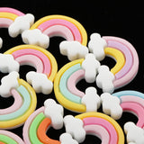 Maxbell 30 Pieces Kawaii Rainbows Resin Flatback Cabochon Embellishments DIY Crafts