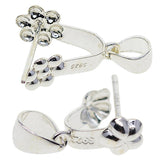 Maxbell S925 Sterling silver daisy flower 15mm Pinch Bails Connector  DIY Making 21mm