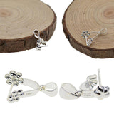 Maxbell S925 Sterling silver daisy flower 15mm Pinch Bails Connector  DIY Making 21mm