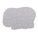 Maxbell 4Pc 3D Blank Paper Jigsaw Puzzle DIY Kids Creative Painting Crafts Elephant