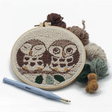 Maxbell 1 Set Animal Punch Needle Kits with Punch Embroidery Pen DIY Crafts - Owl