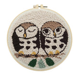 Maxbell 1 Set Animal Punch Needle Kits with Punch Embroidery Pen DIY Crafts - Owl