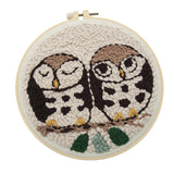 Maxbell 1 Set Animal Punch Needle Kits with Punch Embroidery Pen DIY Crafts - Owl