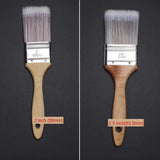 Maxbell Wooden Handle Flat Head Brushes Reusable DIY Wall Decorating Brush 2.5inch