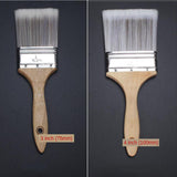 Maxbell Wooden Handle Flat Head Brushes Reusable DIY Wall Decorating Brush 3inch