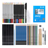 Maxbell 71x Professional Drawing Artist Kit Set Pencils Sketch Charcoal Art Bag Tool
