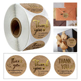 Maxbell 500Pieces Roll Thank You Packaging Sealing Stickers Kraft