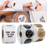 Maxbell 500Pieces Roll Thank You Packaging Sealing Stickers Black