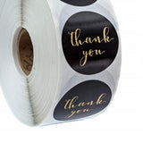Maxbell 500Pieces Roll Thank You Packaging Sealing Stickers Black