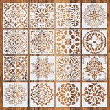 Maxbell 16Pcs Craft Embossing Template Wall Mandala Painting Layering Stencils DIY