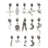 Maxbell 15 Pieces Tibetan Silver Charms Pendant DIY Necklace Making