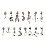 Maxbell 15 Pieces Tibetan Silver Charms Pendant DIY Necklace Making