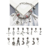 Maxbell 15 Pieces Tibetan Silver Charms Pendant DIY Necklace Making