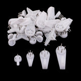 Maxbell 80Pcs Heavy Duty Plastic Hard Wall Hooks Photo Picture Frame Hanging 4 Sizes