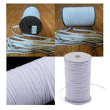 Maxbell 182m Elastic Stretch Cord for Clothes Dress Sport Pants Sewing Trim White