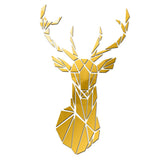 Mirror Deer Head Acrylic Wall Sticker Decal Removable 3D Home Decors Gold