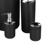 6xBathroom Accessories Set Luxury Bathroom Gift Set Soap Dispenser Black