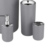 6xBathroom Accessories Set Luxury Bathroom Gift Set Soap Dispenser Gray