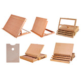 Maxbell Artist Beech Wooden Tabletop Sketch Box Easel Drawer 47x36CM