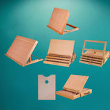 Maxbell Artist Beech Wooden Tabletop Sketch Box Easel Drawer 47x36CM