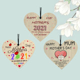 Wooden Happy Mothers Day Tag Hanging Pendant Brithday Gift Home Decoration A