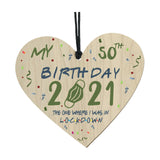 Wooden Happy 40th/50th Birthday Tag Hanging Pendant Gift Home Decor 50rh