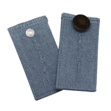 Denim Pants Extender 2 Button Hooks Elastic Waist Extenders Light Blue