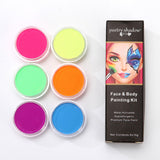 Face Paint Palette Kit 6 Color Body Painting for Adults and Kids Fluorescent