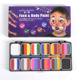 Face Body Paint Palette Professional Safe Water-Based Paints 12 Colors