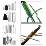 Maxbell Paracord FID Set Lacing with Velvet Bag for DIY Strings Bracelet Crafts Tool 6pcs