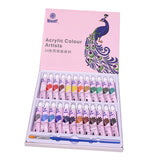 Maxbell Acrylic Paint Set with 1 Paint Brush Rich Pigments for Crafts 24 Colors