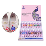 Maxbell Acrylic Paint Set with 1 Paint Brush Rich Pigments for Crafts 24 Colors