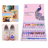 Maxbell Acrylic Paint Set with 1 Paint Brush Rich Pigments for Crafts 24 Colors